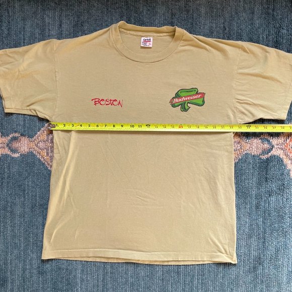 Vintage 90s Budweiser Shirt Men's XL Boston St Patricks Day Green Irish Ireland - Picture 4 of 4